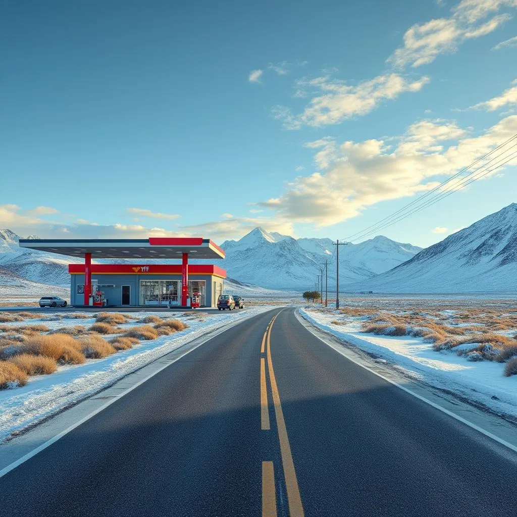 Estación YPF en la Patagonia